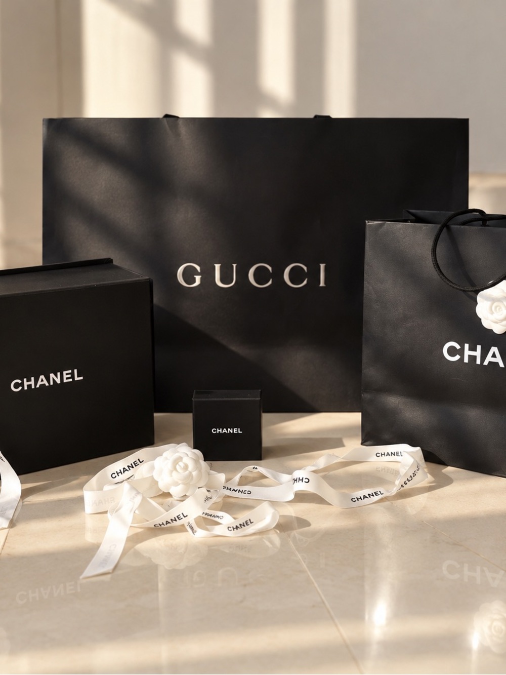 CHANEL and Gucci luxury packaging bundle